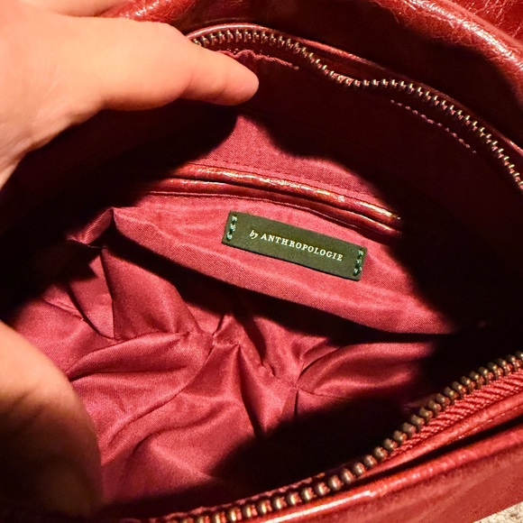 Anthropologie Red Suede Crossbody Bag nwt - Picture 3 of 5
